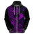 Hawaii Hoodie Fish Hook Tattoo Mix Polynesian Plumeria Purple Version LT14 - Polynesian Pride