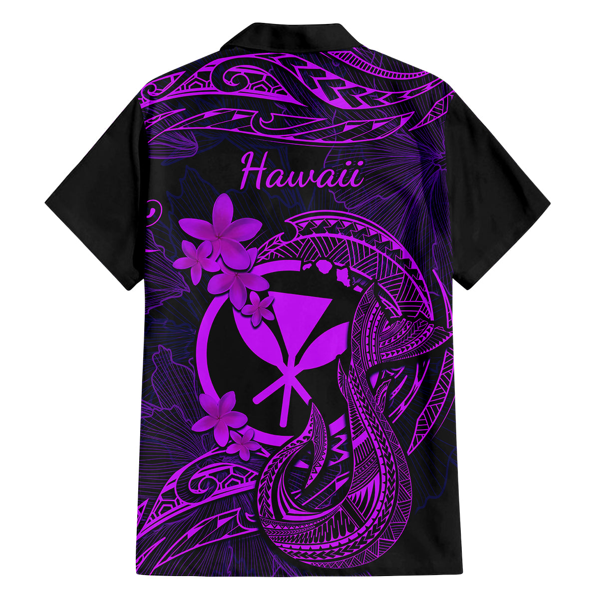 Hawaii Kid Hawaiian Shirt Fish Hook Tattoo Mix Polynesian Plumeria Purple Version LT14 - Polynesian Pride