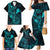 Hawaii Family Matching Mermaid Dress and Hawaiian Shirt Fish Hook Tattoo Mix Polynesian Plumeria Turquoise Version LT14 - Polynesian Pride