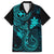 Hawaii Family Matching Off Shoulder Long Sleeve Dress and Hawaiian Shirt Fish Hook Tattoo Mix Polynesian Plumeria Turquoise Version LT14 Dad's Shirt - Short Sleeve Turquoise - Polynesian Pride