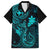 Hawaii Family Matching Off Shoulder Maxi Dress and Hawaiian Shirt Fish Hook Tattoo Mix Polynesian Plumeria Turquoise Version LT14 Dad's Shirt - Short Sleeve Turquoise - Polynesian Pride
