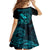 Hawaii Kid Short Sleeve Dress Fish Hook Tattoo Mix Polynesian Plumeria Turquoise Version LT14 - Polynesian Pride