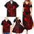 Hawaii Family Matching Summer Maxi Dress and Hawaiian Shirt Fish Hook Tattoo Mix Polynesian Plumeria Red Version LT14 - Polynesian Pride