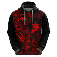 Hawaii Hoodie Fish Hook Tattoo Mix Polynesian Plumeria Red Version LT14 - Polynesian Pride