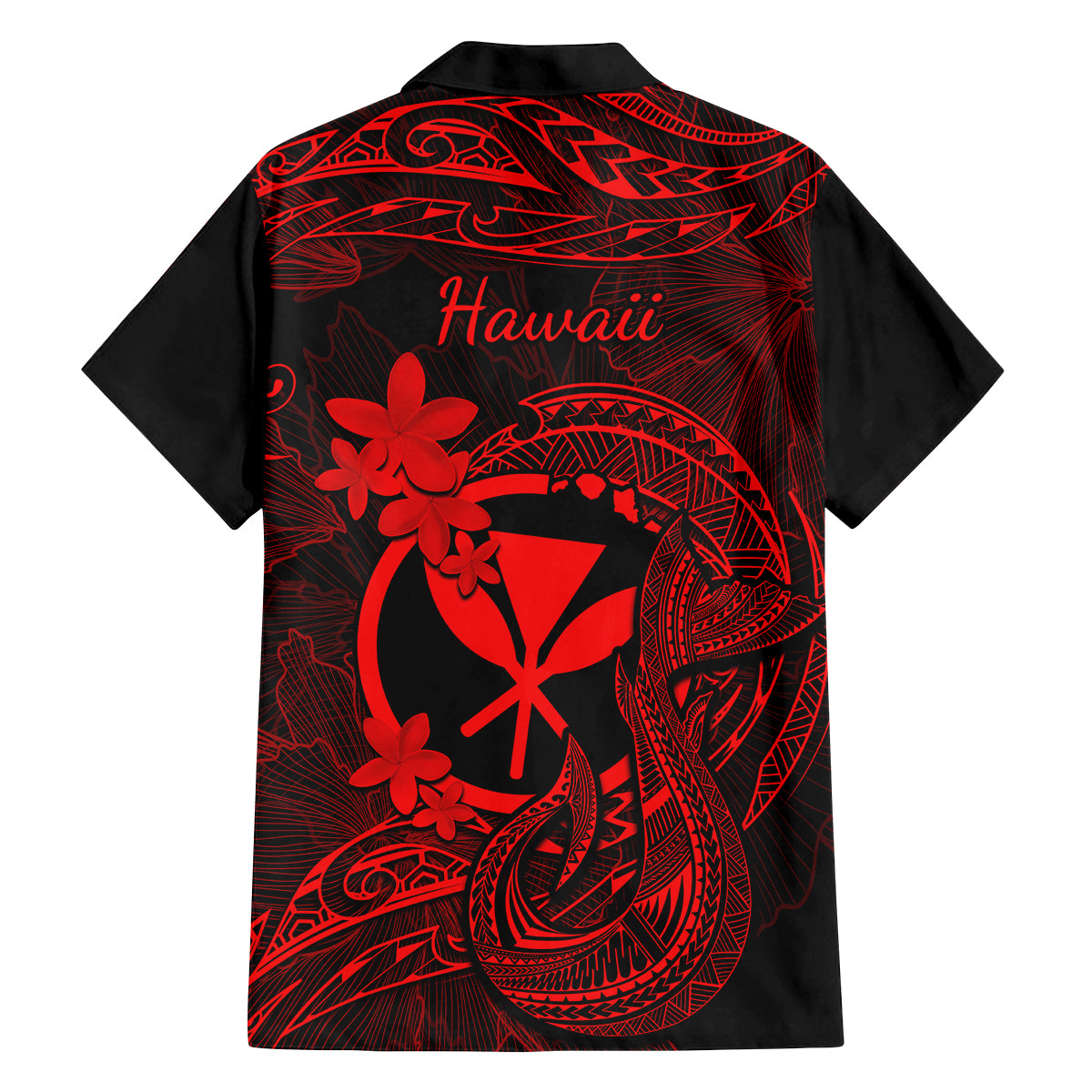 Hawaii Kid Hawaiian Shirt Fish Hook Tattoo Mix Polynesian Plumeria Red Version LT14 - Polynesian Pride