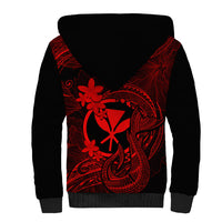 Hawaii Sherpa Hoodie Fish Hook Tattoo Mix Polynesian Plumeria Red Version LT14 - Polynesian Pride