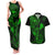 Hawaii Couples Matching Tank Maxi Dress and Hawaiian Shirt Fish Hook Tattoo Mix Polynesian Plumeria Green Version LT14 Green - Polynesian Pride