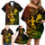 Hawaii Family Matching Off Shoulder Short Dress and Hawaiian Shirt Hula Girl Mix Polynesian Plumeria Reggae Version LT14 - Polynesian Pride