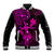 Hawaii Baseball Jacket Hula Girl Mix Polynesian Plumeria Pink Version LT14 Unisex Pink - Polynesian Pride