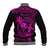 Hawaii Baseball Jacket Hula Girl Mix Polynesian Plumeria Pink Version LT14 - Polynesian Pride
