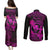 Hawaii Couples Matching Puletasi Dress and Long Sleeve Button Shirts Hula Girl Mix Polynesian Plumeria Pink Version LT14 - Polynesian Pride
