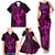 Hawaii Family Matching Tank Maxi Dress and Hawaiian Shirt Hula Girl Mix Polynesian Plumeria Pink Version LT14 - Polynesian Pride