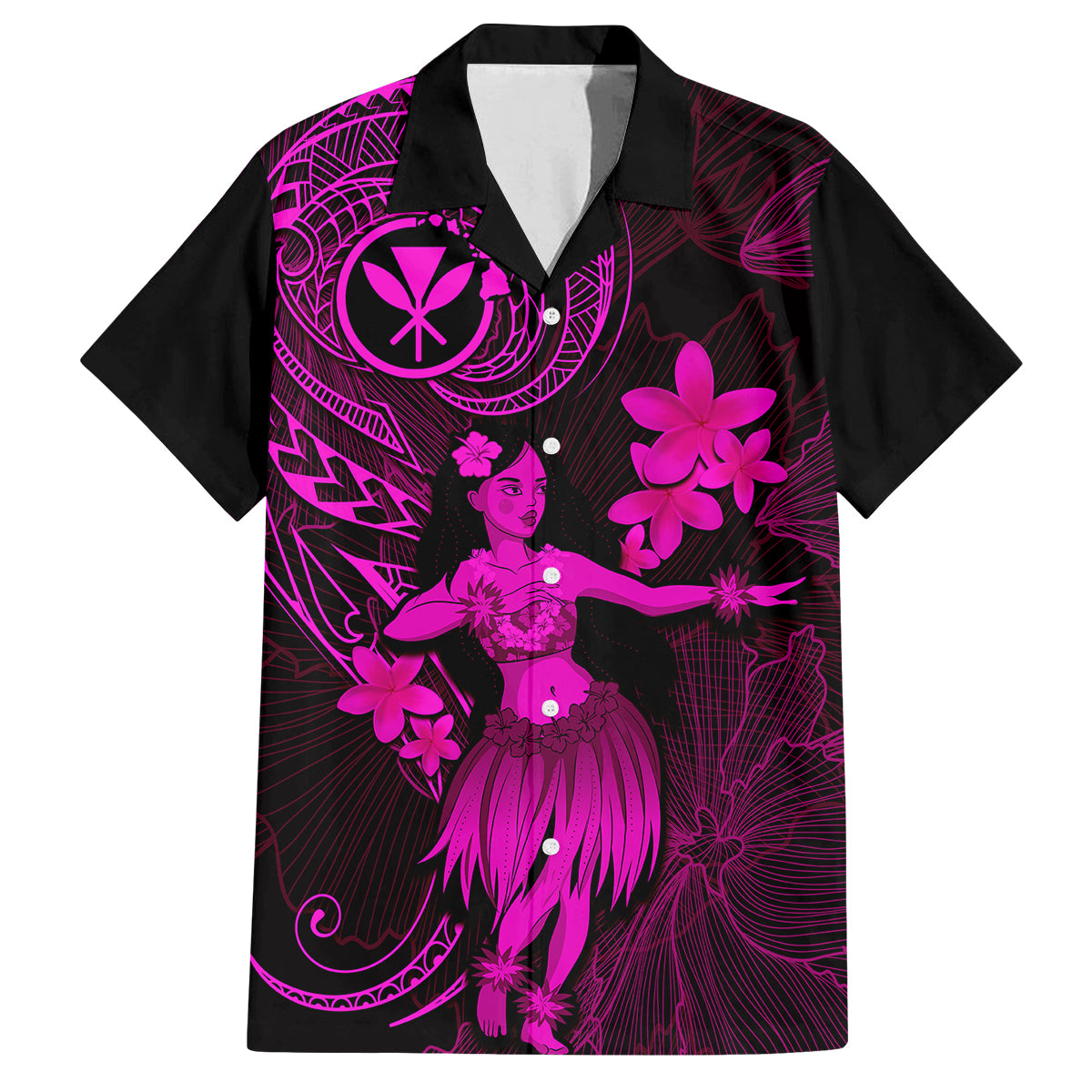 Hawaii Kid Hawaiian Shirt Hula Girl Mix Polynesian Plumeria Pink Version LT14 Kid Pink - Polynesian Pride