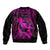 Hawaii Sleeve Zip Bomber Jacket Hula Girl Mix Polynesian Plumeria Pink Version LT14 - Polynesian Pride