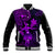 Hawaii Baseball Jacket Hula Girl Mix Polynesian Plumeria Purple Version LT14 Unisex Purple - Polynesian Pride