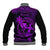 Hawaii Baseball Jacket Hula Girl Mix Polynesian Plumeria Purple Version LT14 - Polynesian Pride