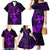 Hawaii Family Matching Mermaid Dress and Hawaiian Shirt Hula Girl Mix Polynesian Plumeria Purple Version LT14 - Polynesian Pride