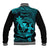 Hawaii Baseball Jacket Hula Girl Mix Polynesian Plumeria Turquoise Version LT14 - Polynesian Pride