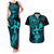 Hawaii Couples Matching Tank Maxi Dress and Hawaiian Shirt Hula Girl Mix Polynesian Plumeria Turquoise Version LT14 Turquoise - Polynesian Pride