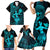Hawaii Family Matching Short Sleeve Bodycon Dress and Hawaiian Shirt Hula Girl Mix Polynesian Plumeria Turquoise Version LT14 - Polynesian Pride