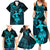 Hawaii Family Matching Summer Maxi Dress and Hawaiian Shirt Hula Girl Mix Polynesian Plumeria Turquoise Version LT14 - Polynesian Pride