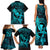 Hawaii Family Matching Tank Maxi Dress and Hawaiian Shirt Hula Girl Mix Polynesian Plumeria Turquoise Version LT14 - Polynesian Pride