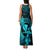 Hawaii Family Matching Tank Maxi Dress and Hawaiian Shirt Hula Girl Mix Polynesian Plumeria Turquoise Version LT14 - Polynesian Pride