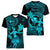 Hawaii Women V Neck T Shirt Hula Girl Mix Polynesian Plumeria Turquoise Version LT14 - Polynesian Pride