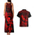 Hawaii Couples Matching Tank Maxi Dress and Hawaiian Shirt Hula Girl Mix Polynesian Plumeria Red Version LT14 - Polynesian Pride