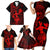 Hawaii Family Matching Short Sleeve Bodycon Dress and Hawaiian Shirt Hula Girl Mix Polynesian Plumeria Red Version LT14 - Polynesian Pride