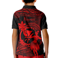 Hawaii Kid Polo Shirt Hula Girl Mix Polynesian Plumeria Red Version LT14 - Polynesian Pride