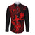 Hawaii Long Sleeve Button Shirt Hula Girl Mix Polynesian Plumeria Red Version LT14 Unisex Red - Polynesian Pride