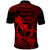 Hawaii Polo Shirt Hula Girl Mix Polynesian Plumeria Red Version LT14 - Polynesian Pride