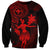 Hawaii Sweatshirt Hula Girl Mix Polynesian Plumeria Red Version LT14 Unisex Red - Polynesian Pride