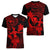 Hawaii Women V Neck T Shirt Hula Girl Mix Polynesian Plumeria Red Version LT14 - Polynesian Pride
