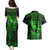 Hawaii Couples Matching Puletasi Dress and Hawaiian Shirt Hula Girl Mix Polynesian Plumeria Green Version LT14 - Polynesian Pride