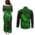 Hawaii Couples Matching Puletasi Dress and Long Sleeve Button Shirts Hula Girl Mix Polynesian Plumeria Green Version LT14 - Polynesian Pride