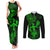 Hawaii Couples Matching Tank Maxi Dress and Long Sleeve Button Shirts Hula Girl Mix Polynesian Plumeria Green Version LT14 Green - Polynesian Pride