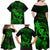 Hawaii Family Matching Off Shoulder Long Sleeve Dress and Hawaiian Shirt Hula Girl Mix Polynesian Plumeria Green Version LT14 - Polynesian Pride