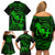 Hawaii Family Matching Off Shoulder Short Dress and Hawaiian Shirt Hula Girl Mix Polynesian Plumeria Green Version LT14 - Polynesian Pride