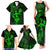 Hawaii Family Matching Tank Maxi Dress and Hawaiian Shirt Hula Girl Mix Polynesian Plumeria Green Version LT14 - Polynesian Pride