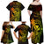 Hawaii Family Matching Off Shoulder Long Sleeve Dress and Hawaiian Shirt King Kamehameha Mix Polynesian Plumeria Reggae Version LT14 - Polynesian Pride