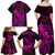 Hawaii Family Matching Off Shoulder Long Sleeve Dress and Hawaiian Shirt King Kamehameha Mix Polynesian Plumeria Pink Version LT14 - Polynesian Pride