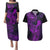 Hawaii Couples Matching Puletasi Dress and Hawaiian Shirt King Kamehameha Mix Polynesian Plumeria Purple Version LT14 Purple - Polynesian Pride