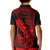 Hawaii Kid Polo Shirt King Kamehameha Mix Polynesian Plumeria Red Version LT14 - Polynesian Pride