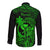 Hawaii Long Sleeve Button Shirt King Kamehameha Mix Polynesian Plumeria Green Version LT14 - Polynesian Pride