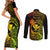 Hawaii Couples Matching Short Sleeve Bodycon Dress and Long Sleeve Button Shirts Pineapple Mix Polynesian Plumeria Reggae Version LT14 - Polynesian Pride
