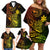 Hawaii Family Matching Off Shoulder Short Dress and Hawaiian Shirt Pineapple Mix Polynesian Plumeria Reggae Version LT14 - Polynesian Pride