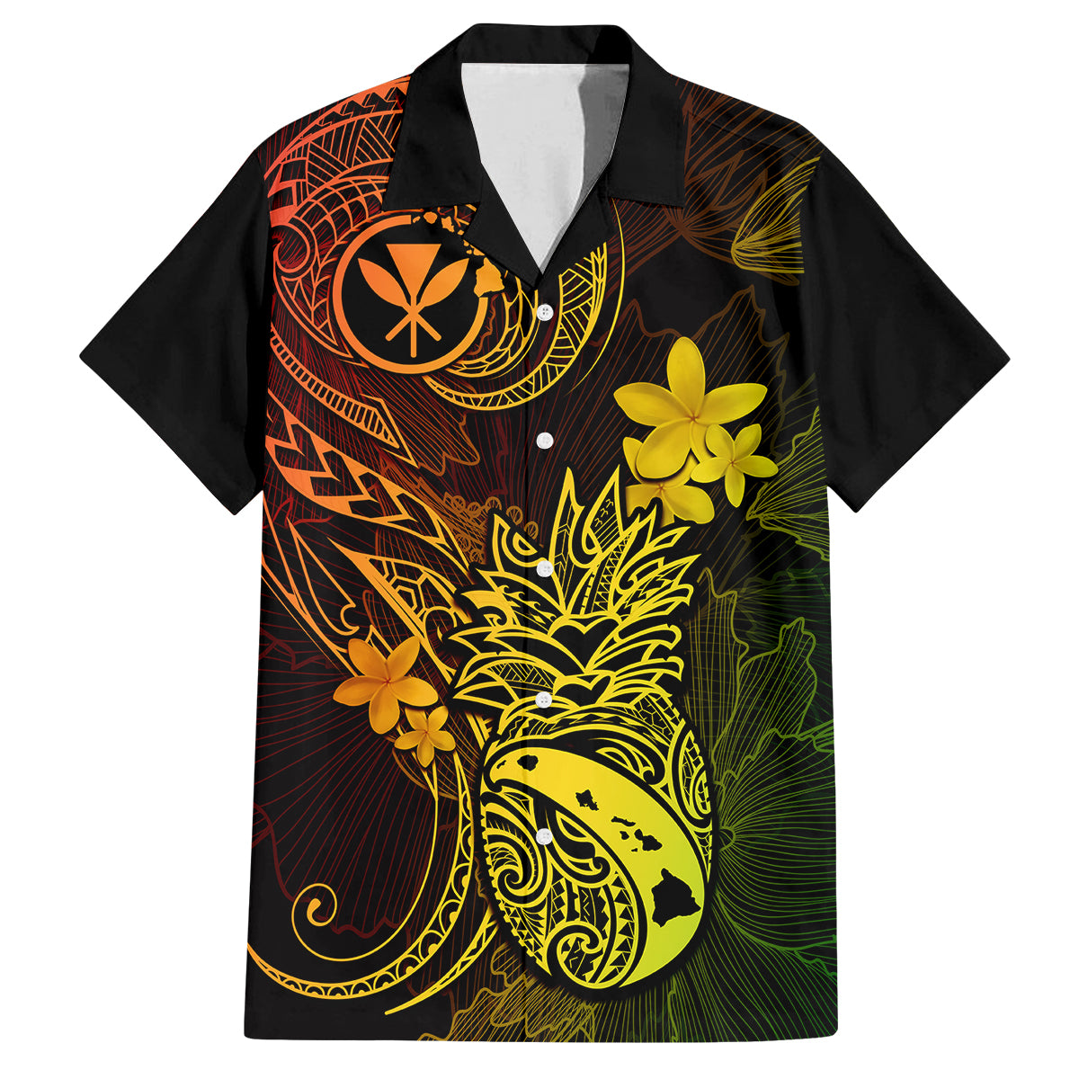 Hawaii Kid Hawaiian Shirt Pineapple Mix Polynesian Plumeria Reggae Version LT14 Kid Reggae - Polynesian Pride
