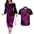 Hawaii Couples Matching Off The Shoulder Long Sleeve Dress and Hawaiian Shirt Pineapple Mix Polynesian Plumeria Pink Version LT14 Pink - Polynesian Pride